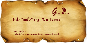 Gömöry Mariann névjegykártya